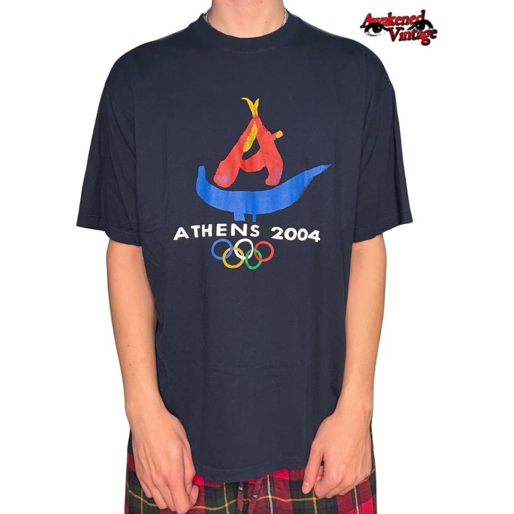 Vintage retro Olympics Athens 2004 navy tee size XL